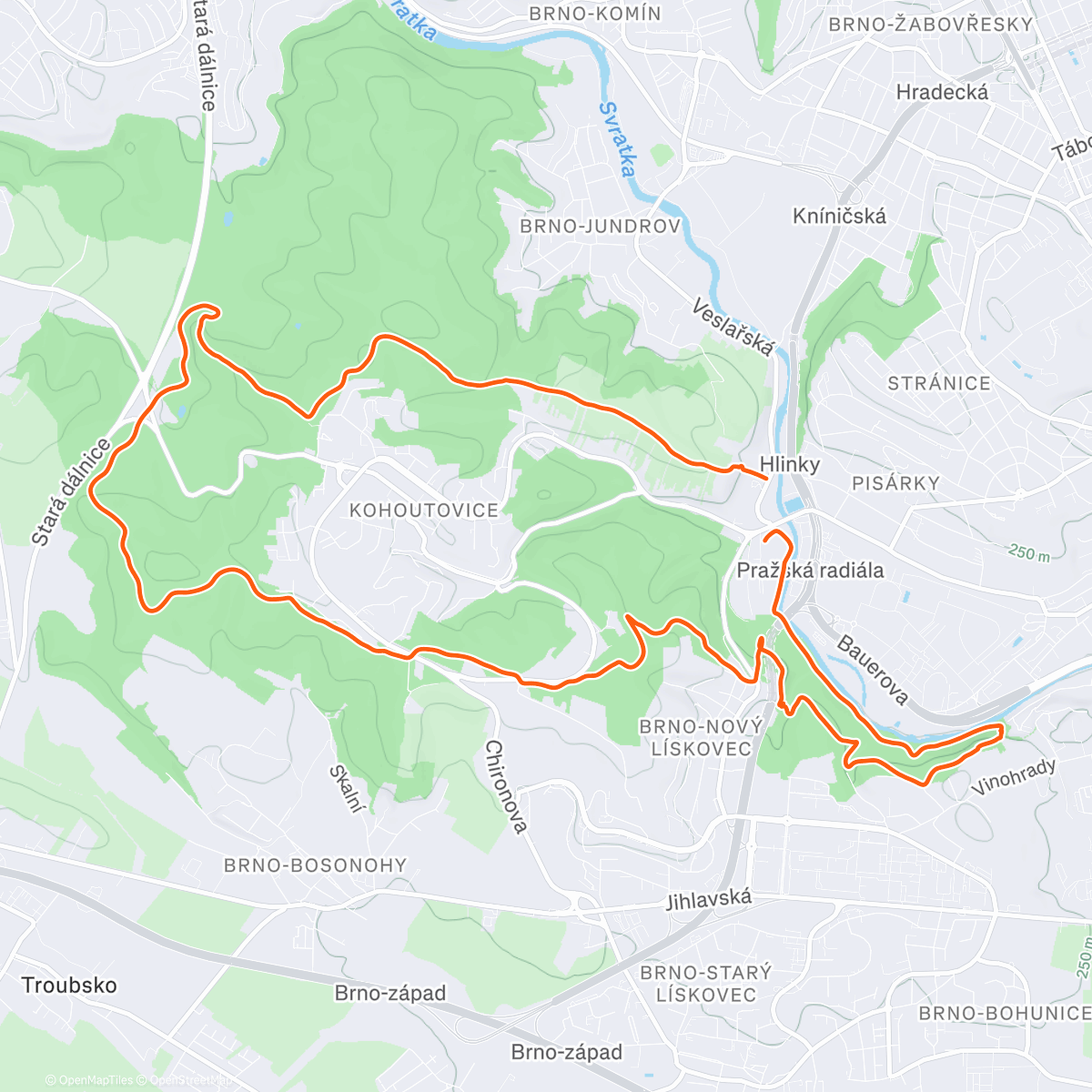 Map of the activity, Betelný bergl Kohoutovice