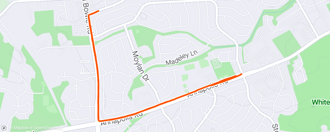 Map of the activity, Thursday morning run