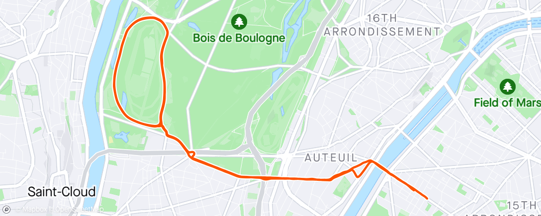 Karte der Aktivität „Vélo en soirée”