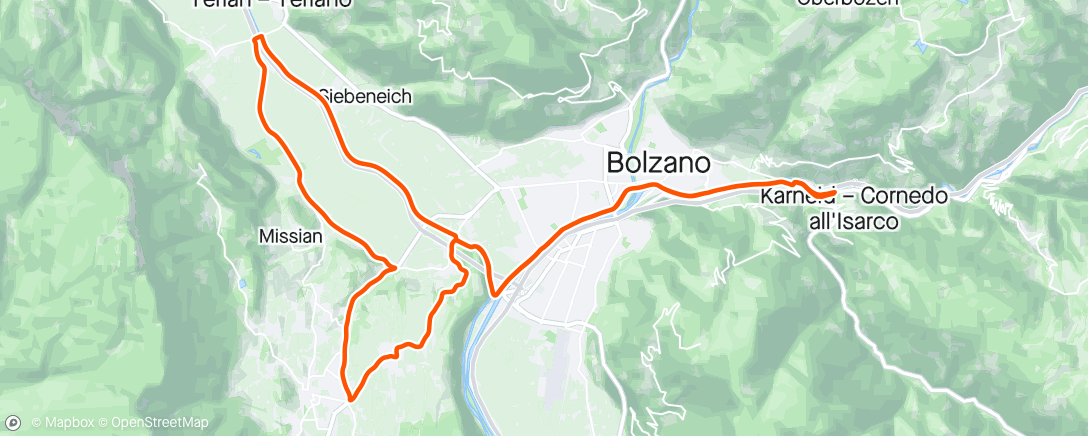 Map of the activity, Giro dell'ora di pranzo