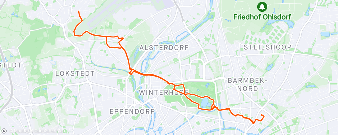 Map of the activity, Service ride