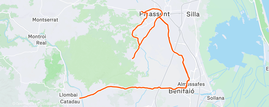 Map of the activity, Bicicleta por la mañana