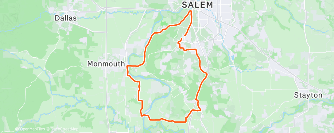 Map of the activity, Lunch Ride