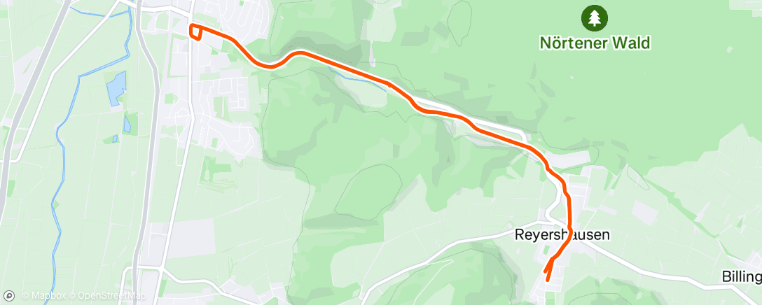 Map of the activity, Evening Run