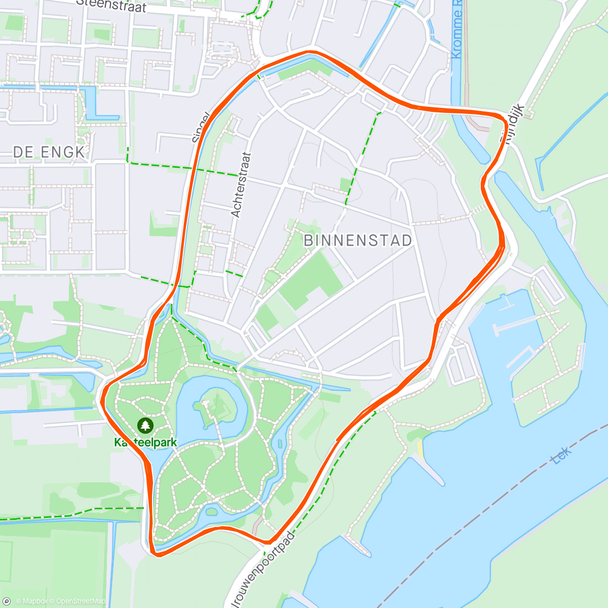 「Singelloop Wijk bij Duurstede (10 km)」活動的地圖