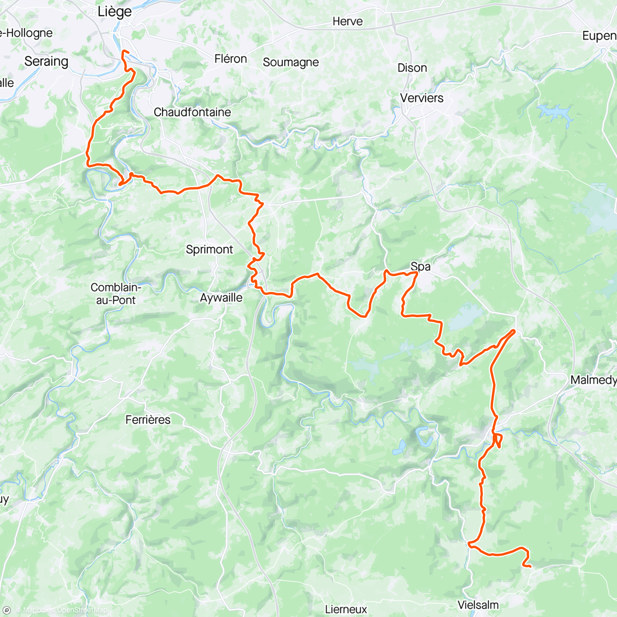 Map of the activity, Liège recon
