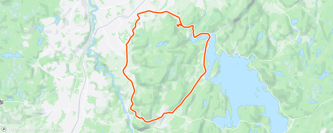 アクティビティ「Lille Jonsvannsruta i sol og shorts😎🚴🏼‍♀️」の地図