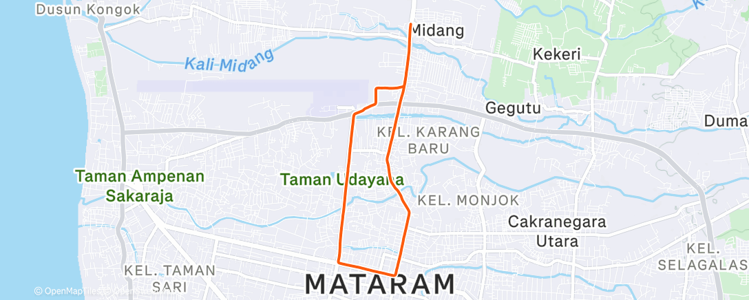 Map of the activity, Morning Run