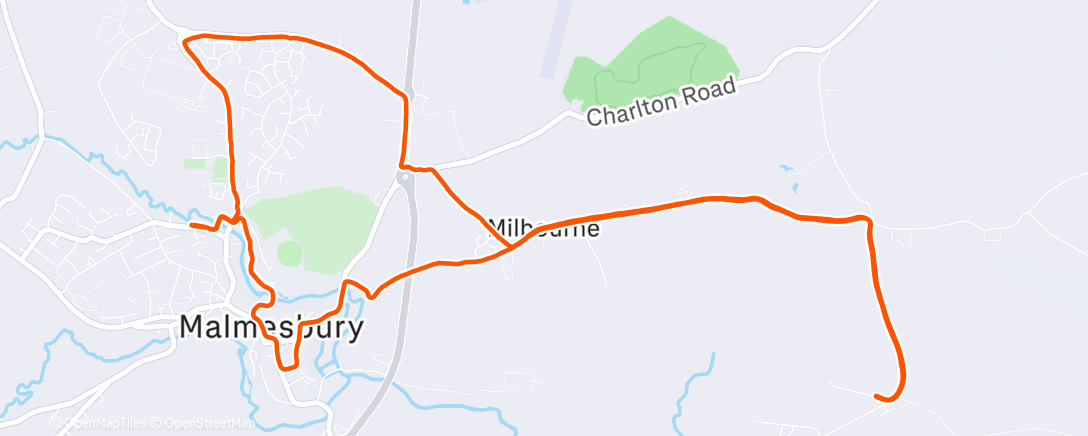 Map of the activity, Afternoon Run