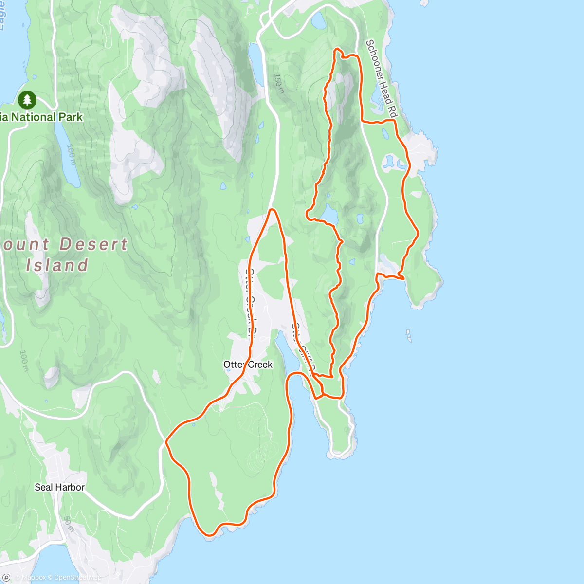 Map of the activity, Mountains and roads