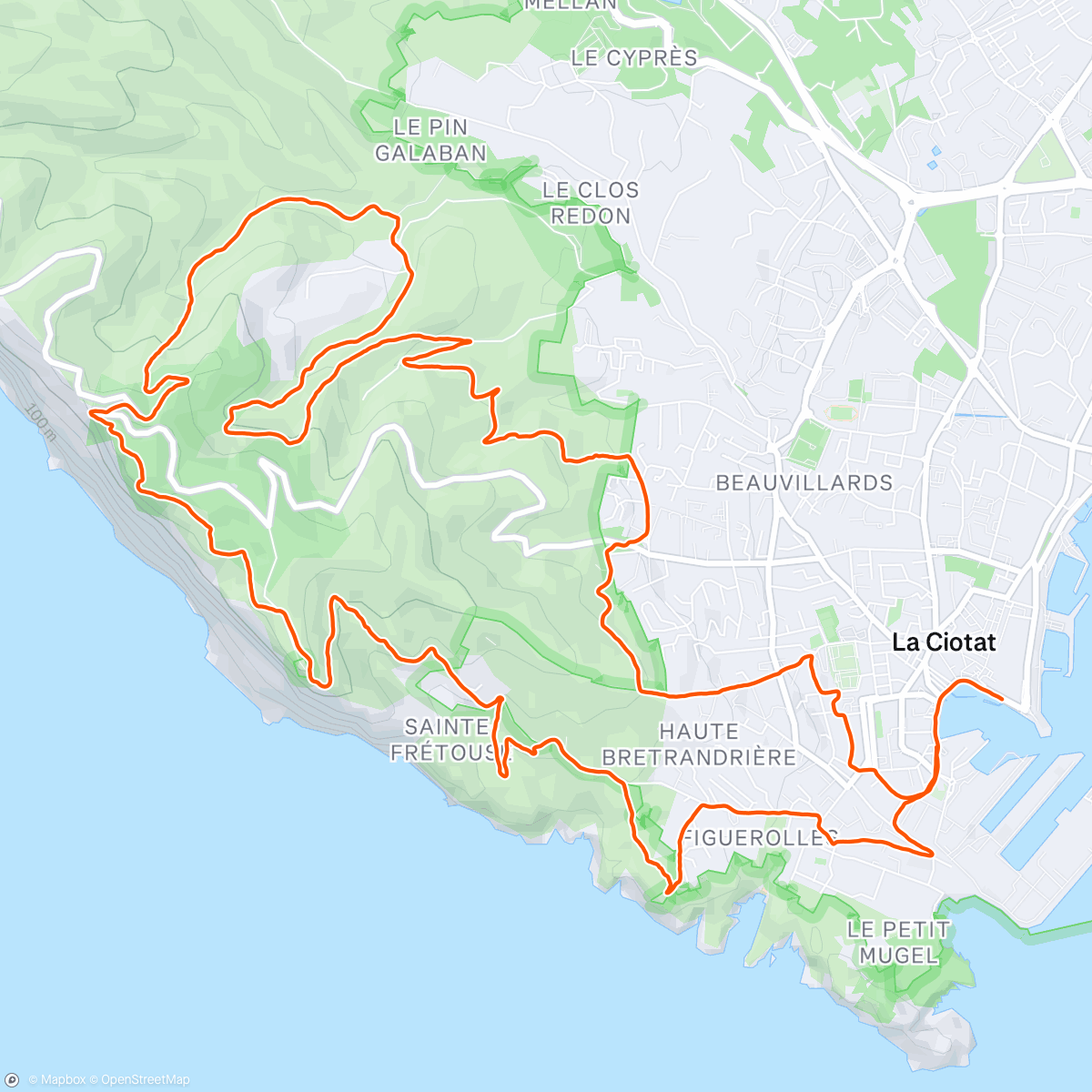 Map of the activity, Trail des 3 secs