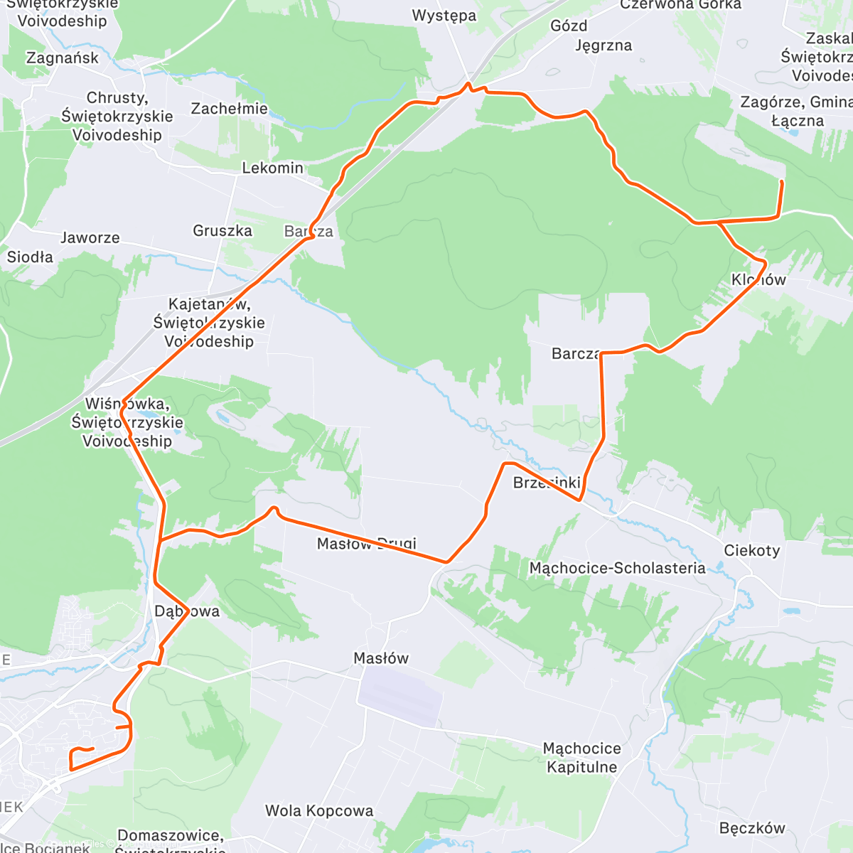 Map of the activity, Morning Ride