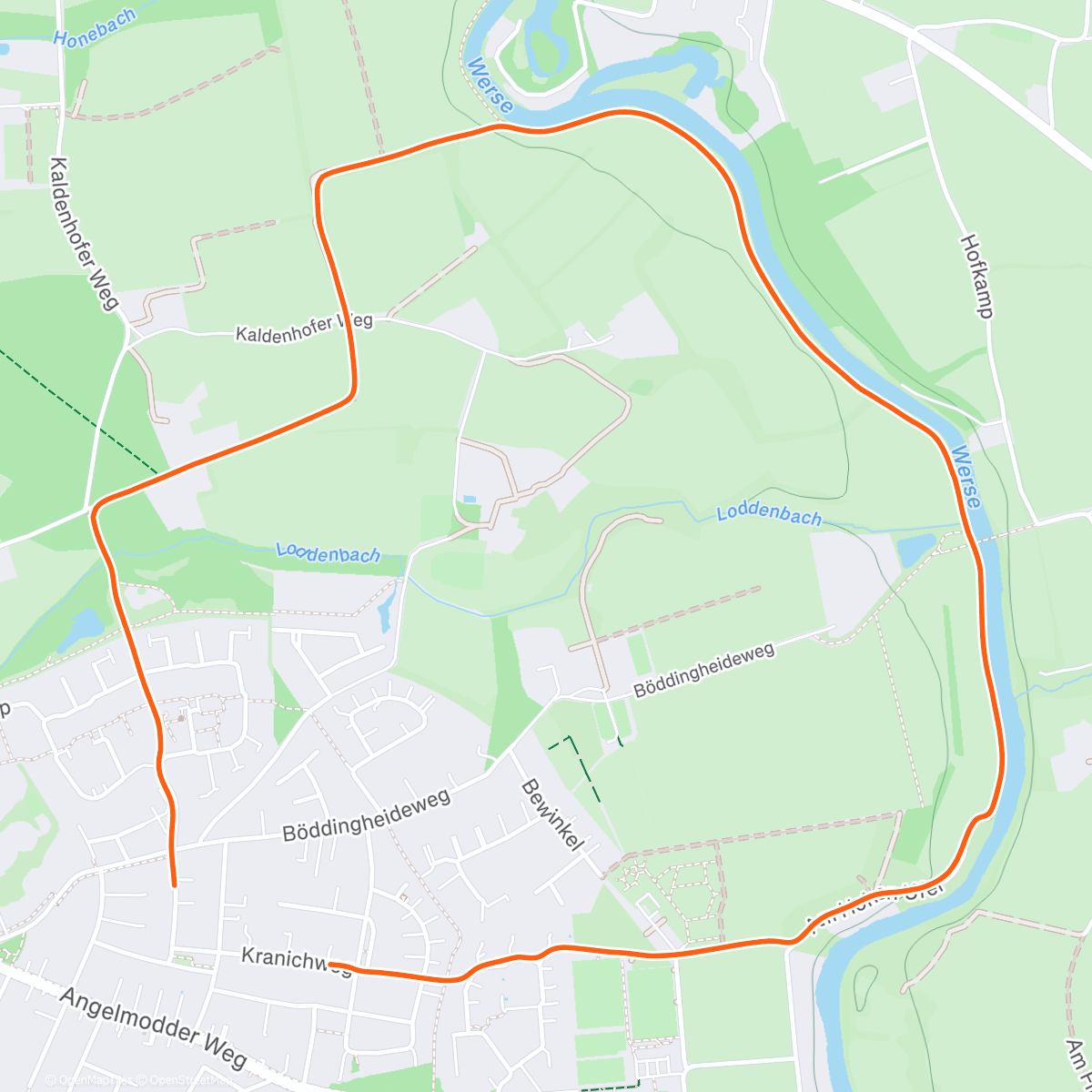 Map of the activity, Hunderunde zu viert plus eins