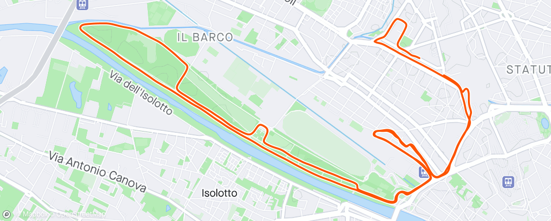 アクティビティ「Corsa serale」の地図