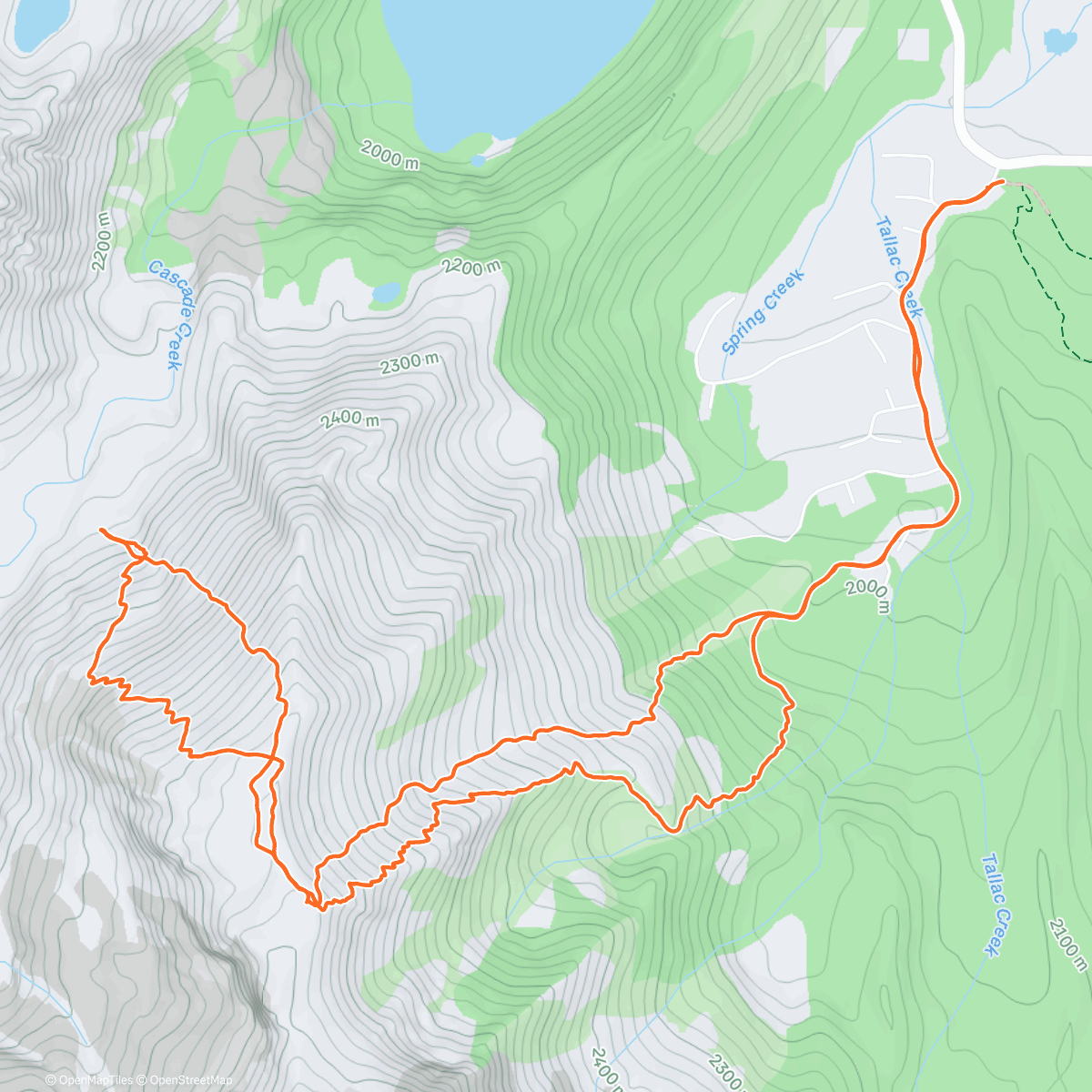 Map of the activity, Tallac North Trees and Corkscrew