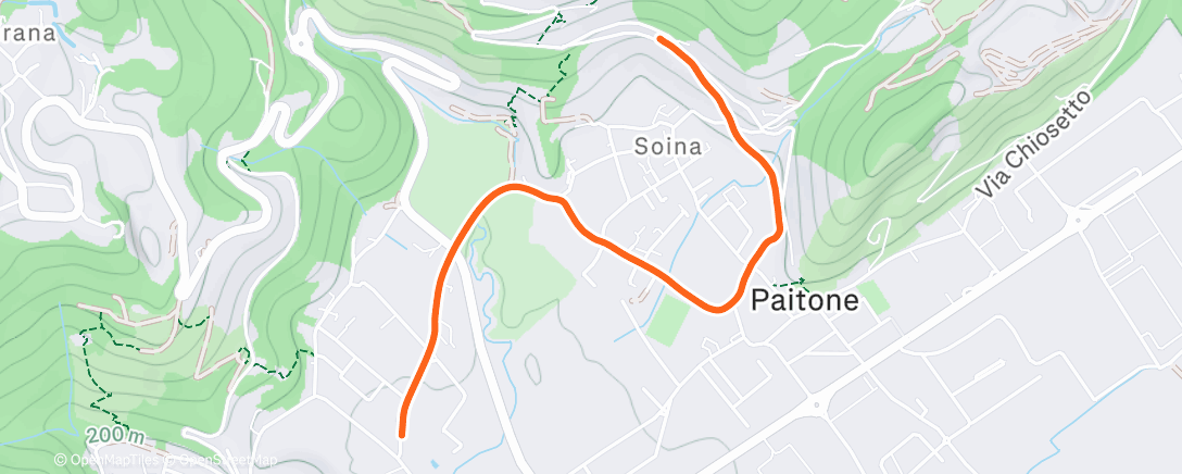 Map of the activity, Morning Hike