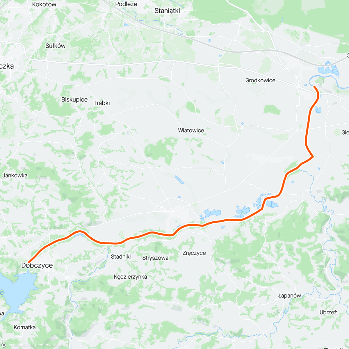 Map of the activity, Spływ Rabą