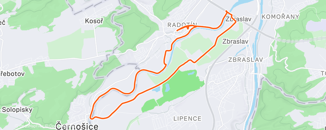 Map of the activity, Morning Run