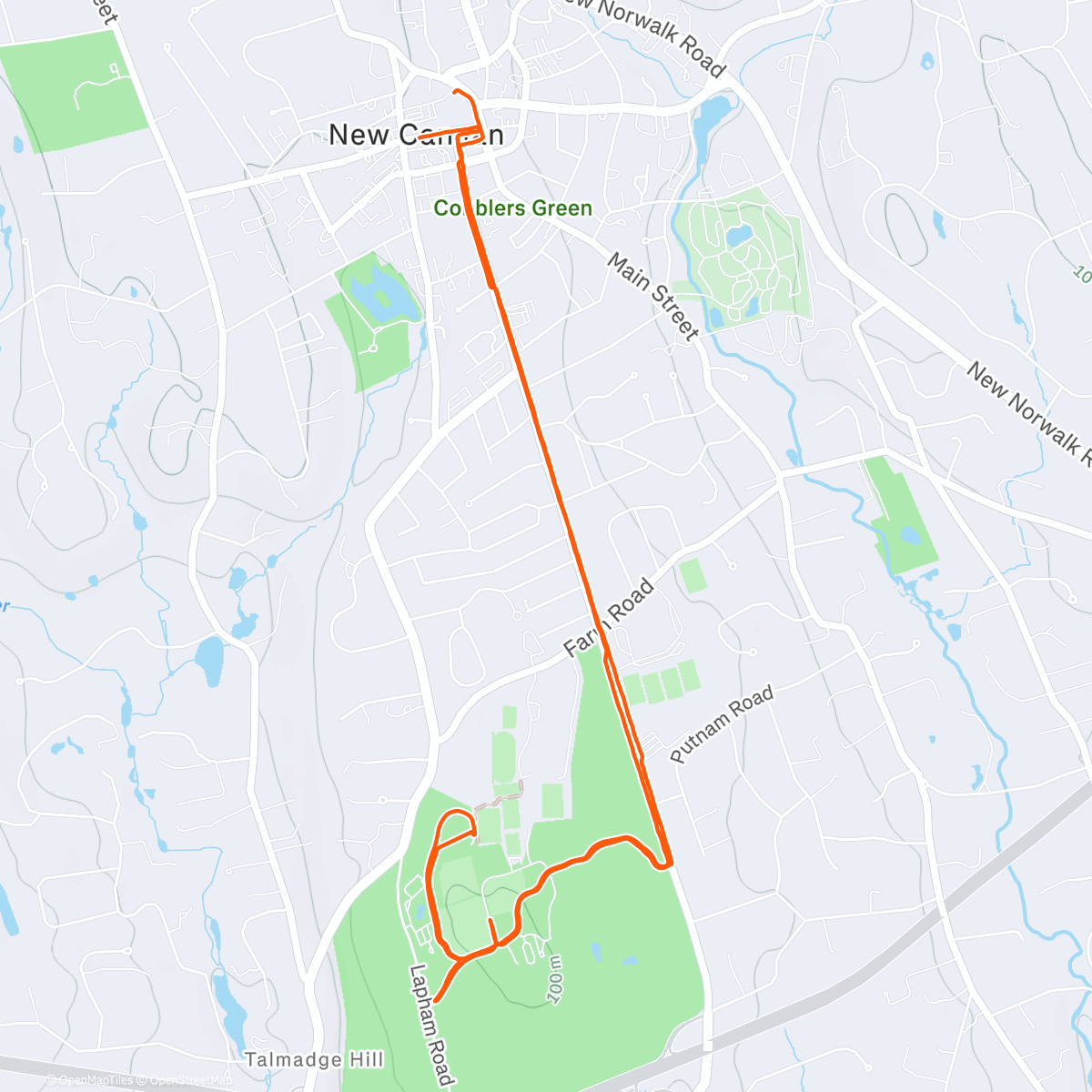 Map of the activity, Post snow run