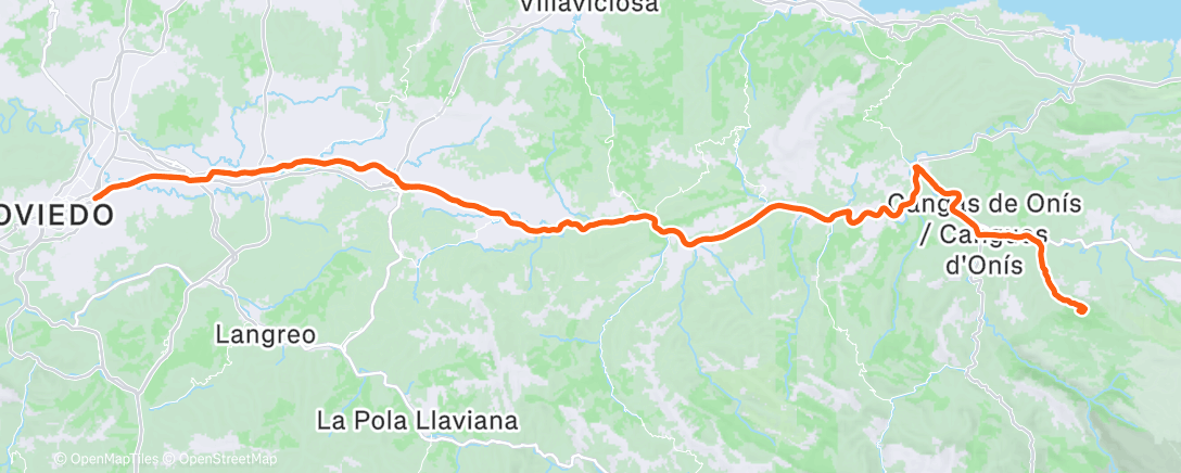 Map of the activity, Covadonga