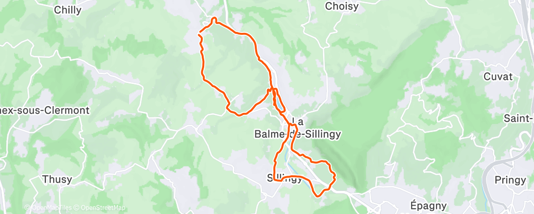 Map of the activity, Course à pied le matin