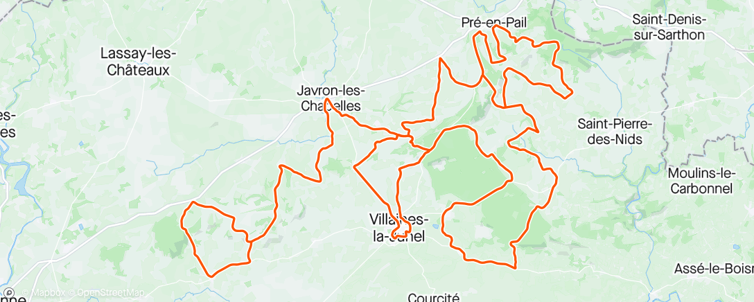 Map of the activity, Boucles de la Mayenne #2  échappé