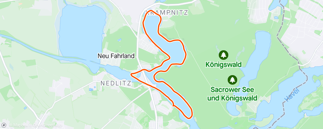 Map of the activity, Kayakfahrt am Morgen