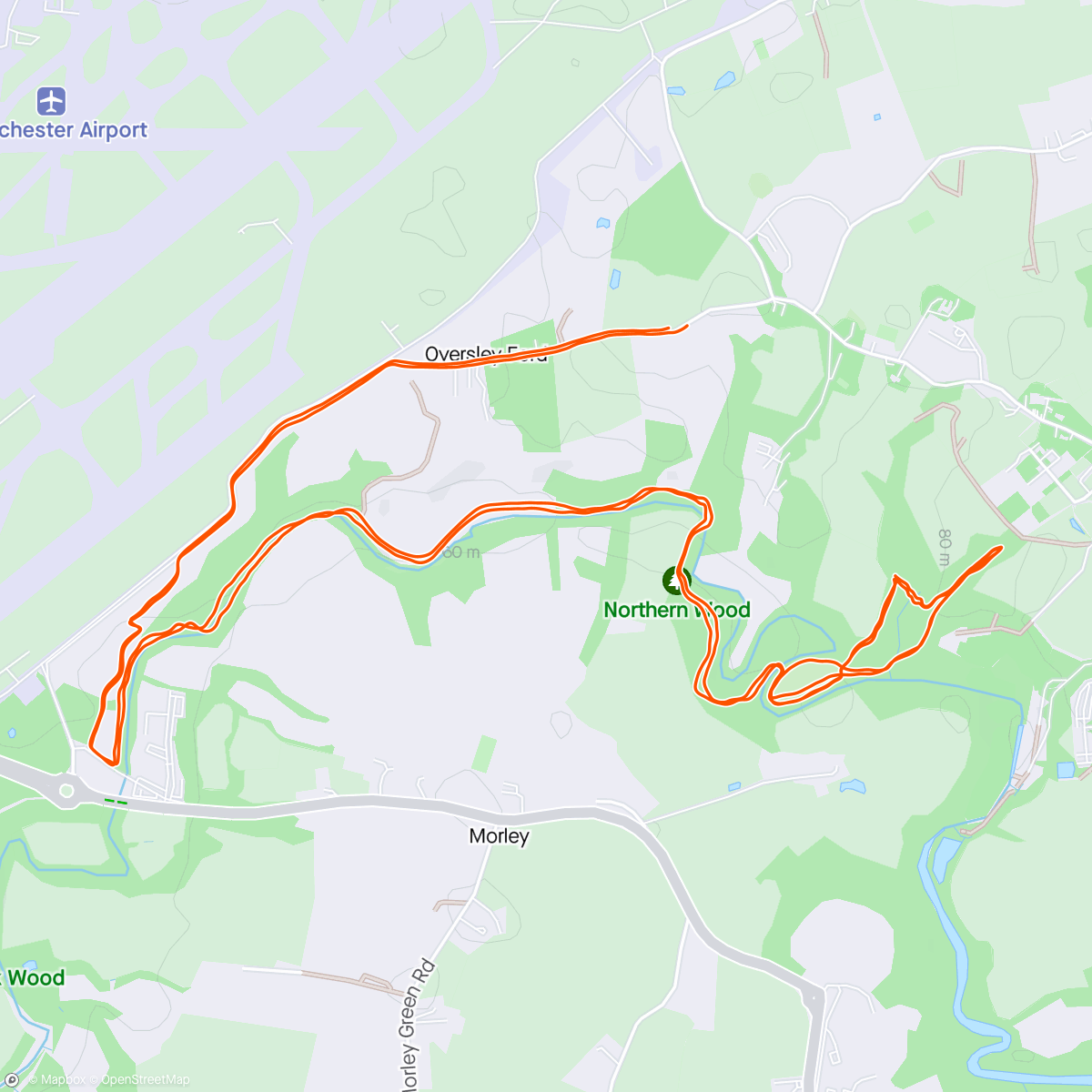 Map of the activity, 7m Easy Trail Run