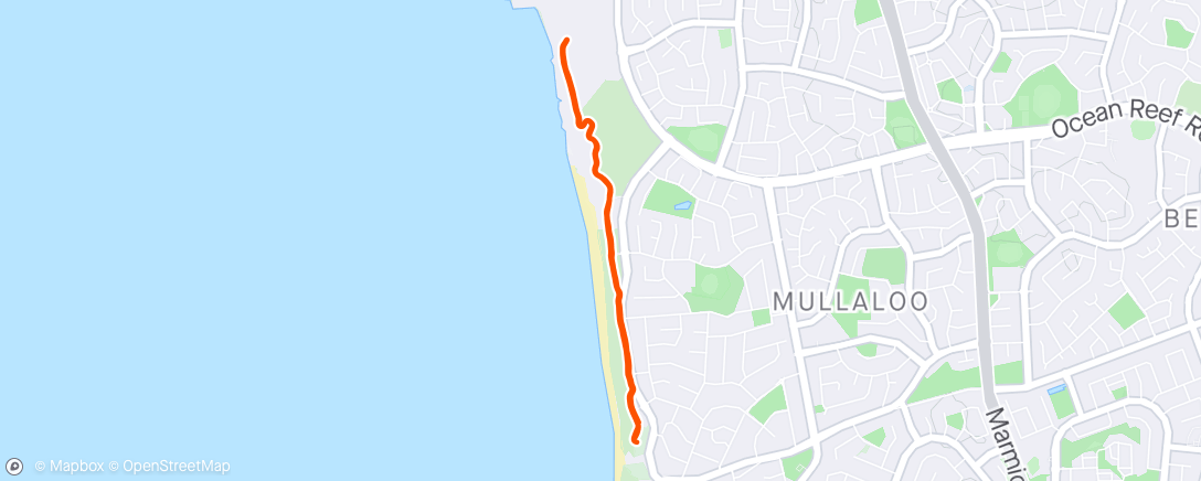 Map of the activity, Mullaloo tri run