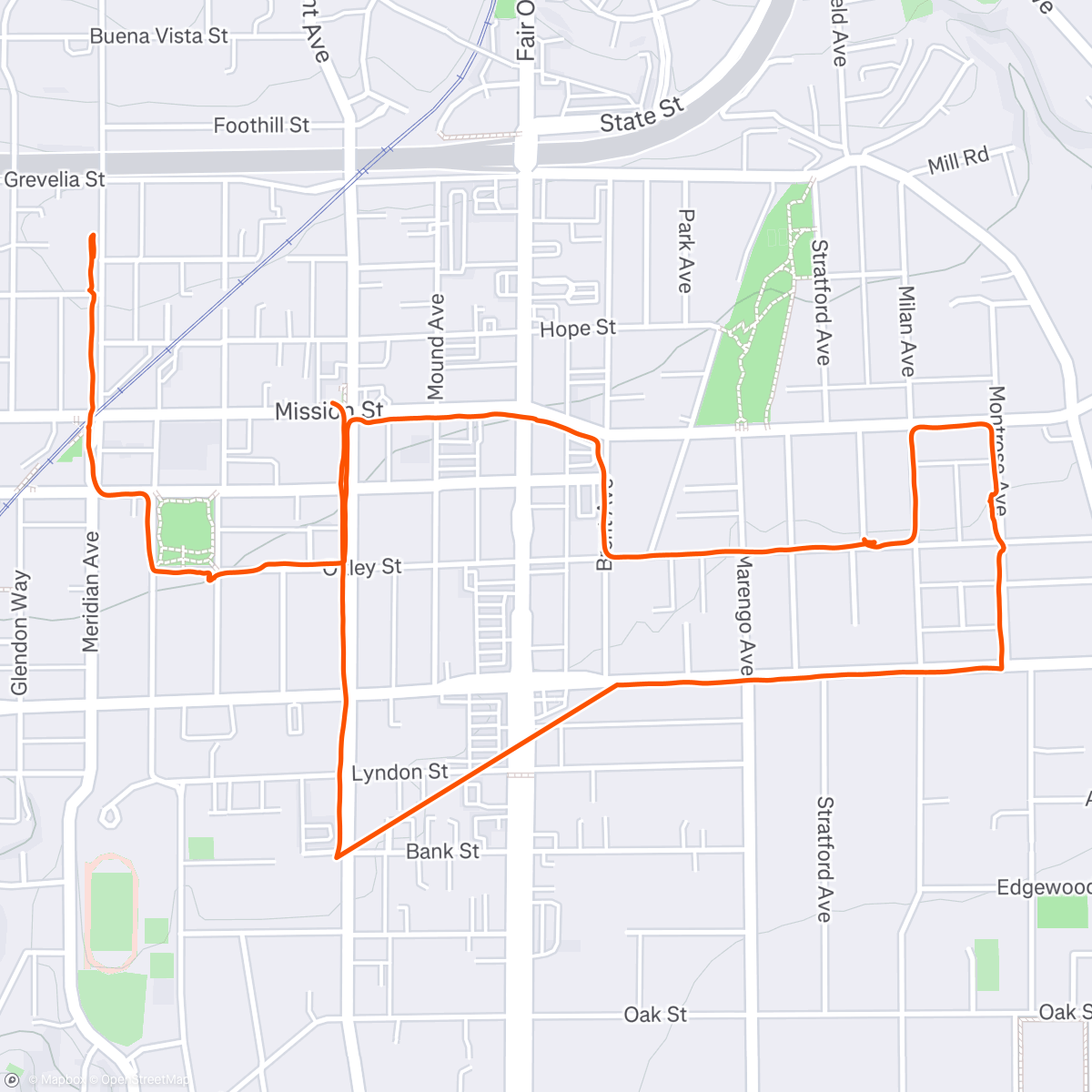 Map of the activity, Kevin 5K w/Cinephile