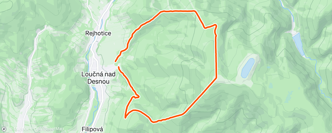 Map of the activity, Afternoon Run