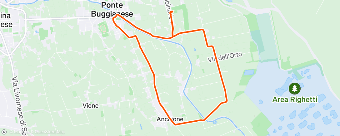 Map of the activity, Corsa mattutina