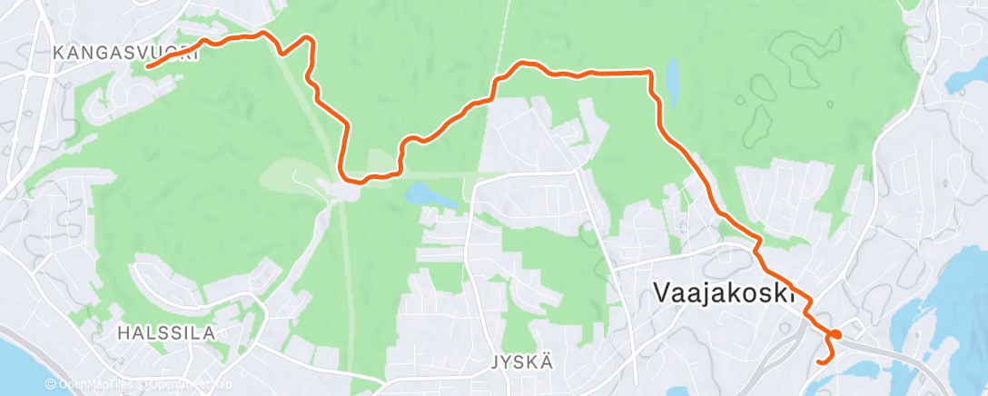 Map of the activity, Afternoon Trail Run