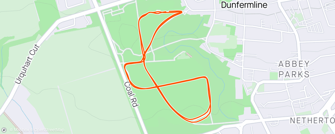 Map of the activity, FulGaz - Pittencrieff Park Warm Up