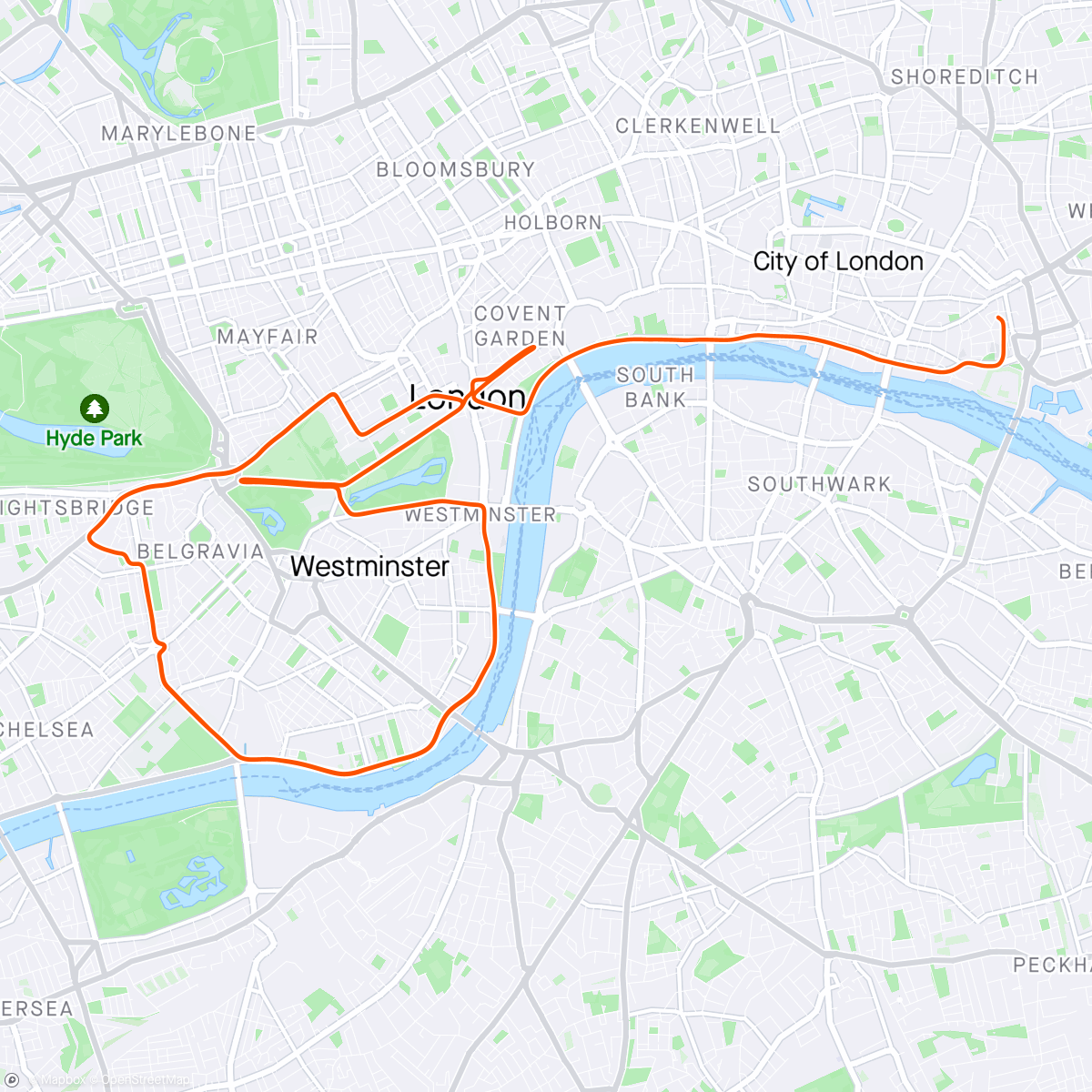 Map of the activity, Zwift - Group Ride: 3R PedalPlay EVOLVE Interval Ride [~2.9-3.2 w/kg avg] (C) on Greater London Flat in London