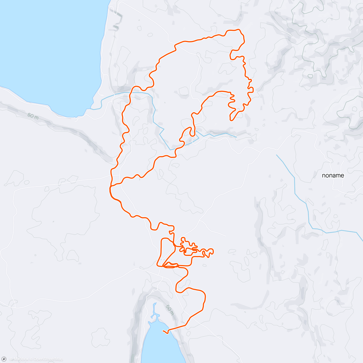 Map of the activity, Zwift - Base Z2 70 percent FTP 60 mins in Makuri Islands
