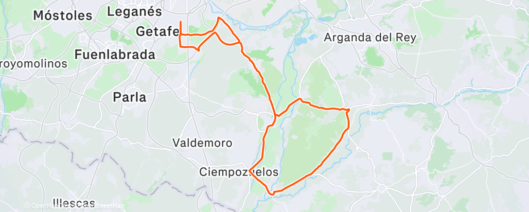 Map of the activity, Bicicleta por la mañana
