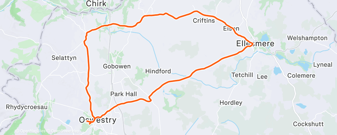 Map of the activity, Afternoon Ride