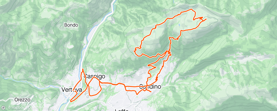 Map of the activity, Rifugio Parafulmen