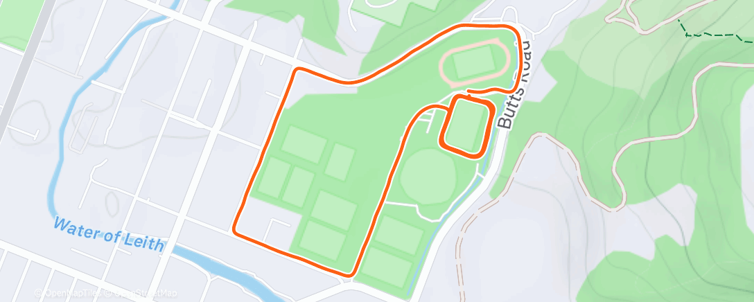 Map of the activity, Afternoon Run