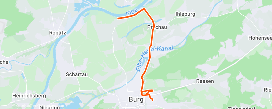 Map of the activity, Lauf am Morgen
