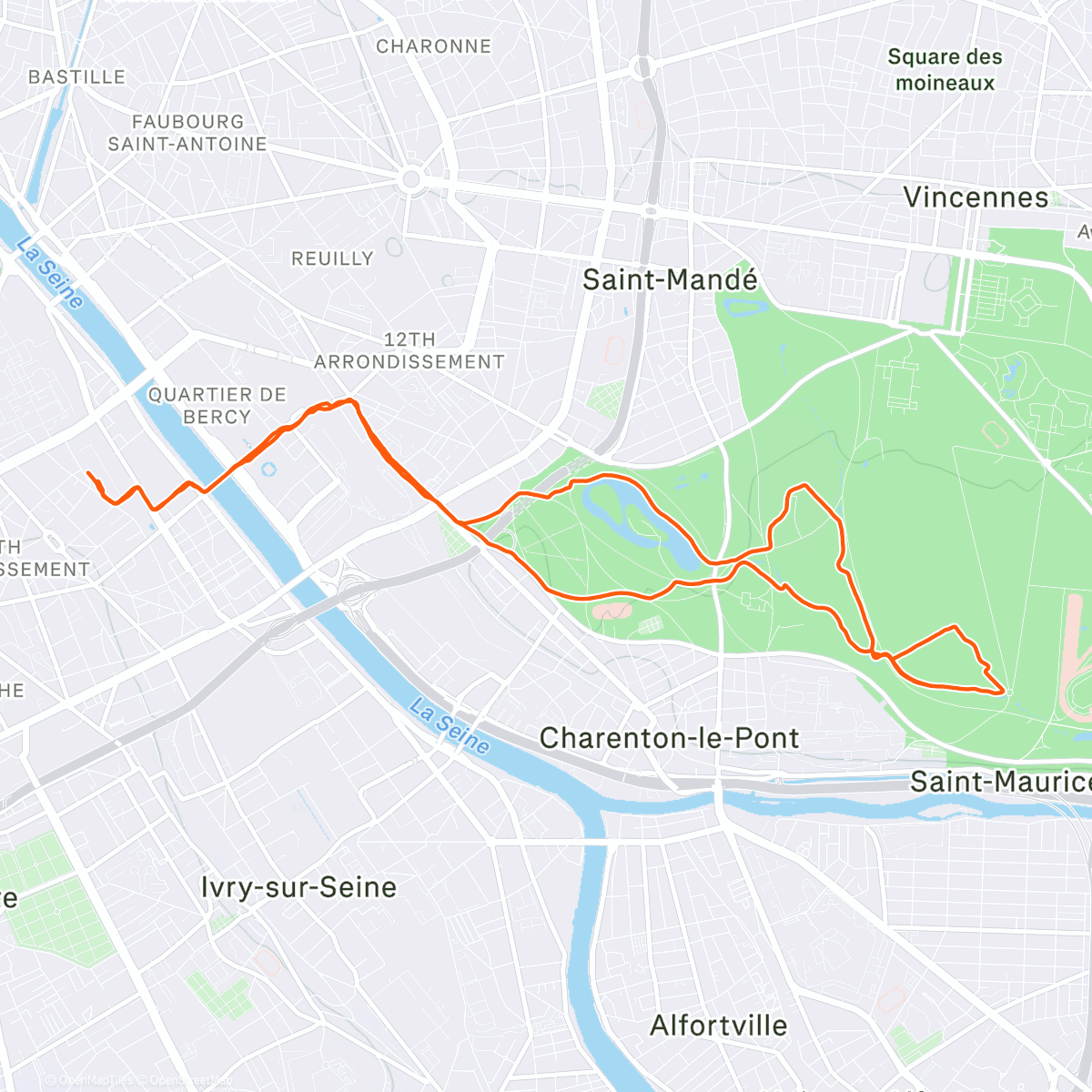 Map of the activity, Lunch Run