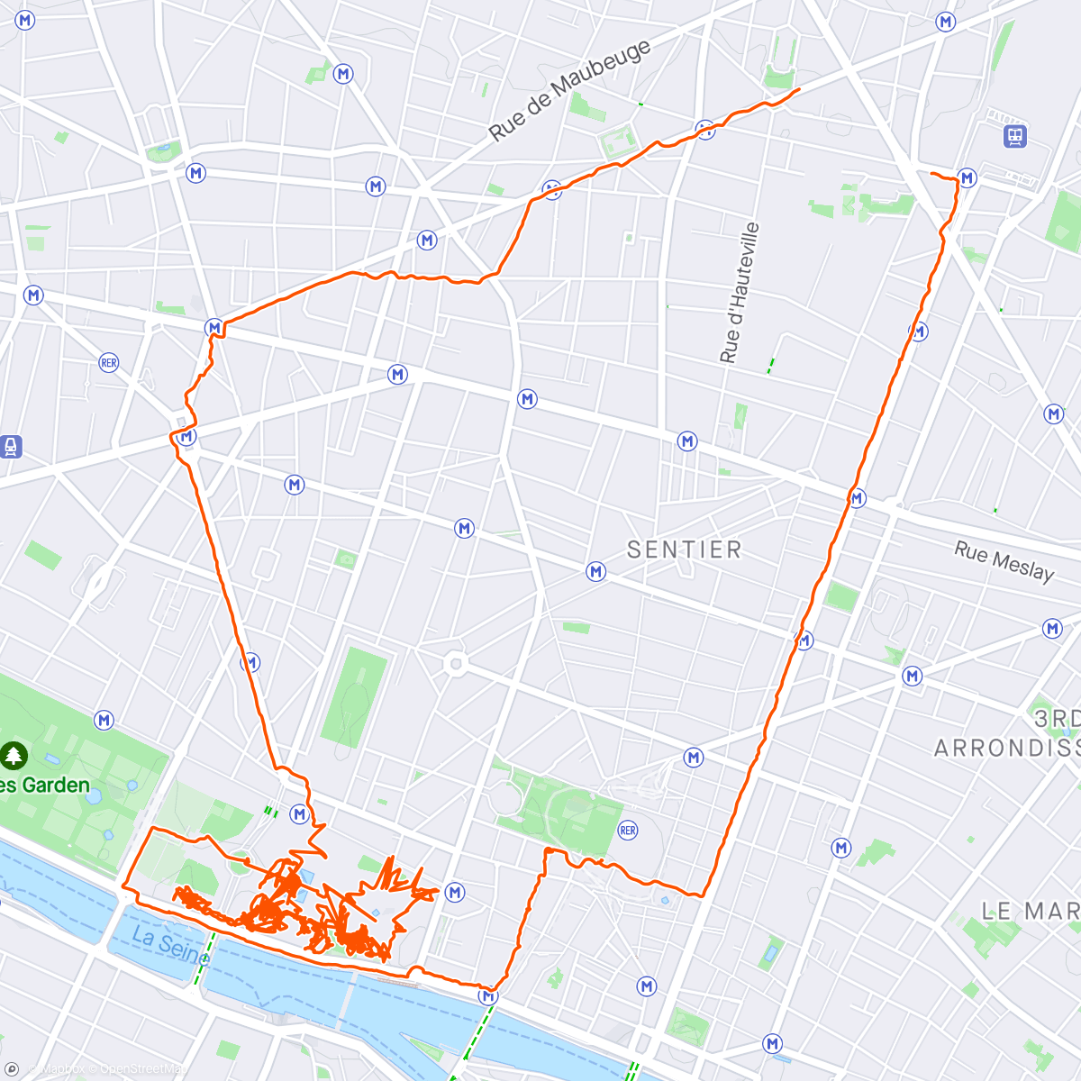 Map of the activity, Paris 2. La Louvre