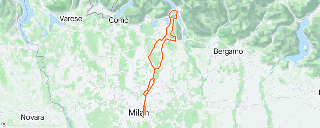 Mapa da atividade, Cremella Galbiate da Lecco Colle Brianza Giovenzana Easy e Sirtori.