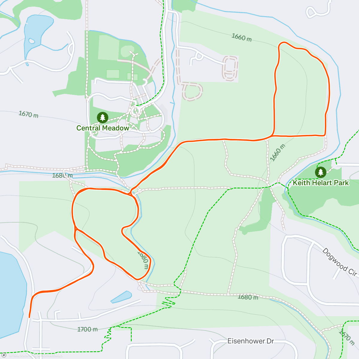 Map of the activity, Getting Range some exercise before the heat