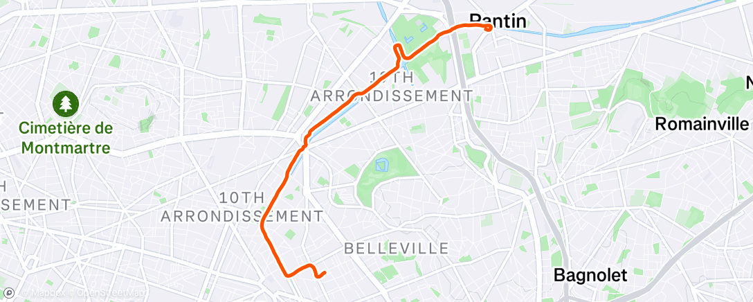 Map of the activity, Morning Run