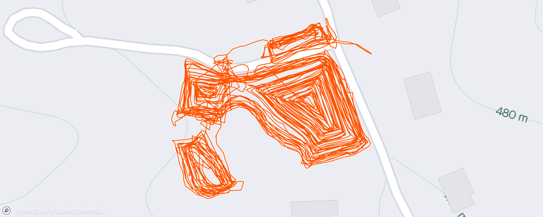 Map of the activity, Weekly push mower fun!