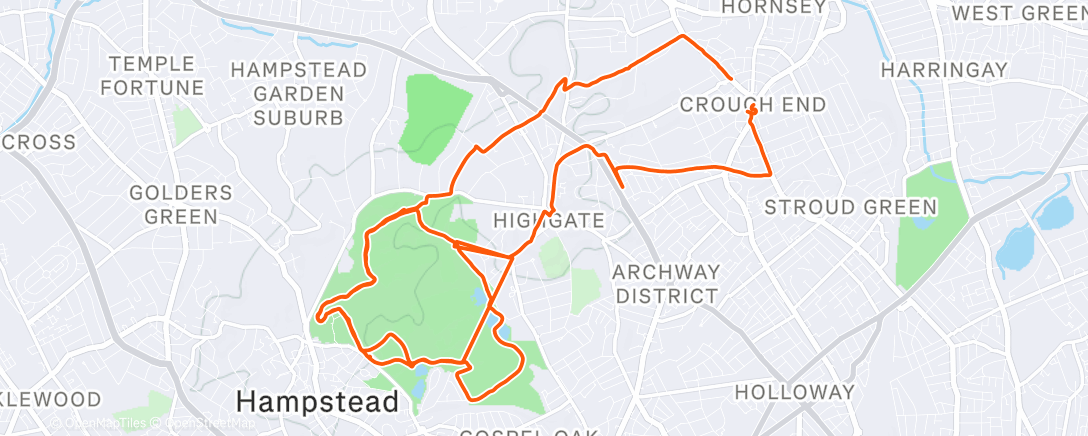 Map of the activity, Running off the beers