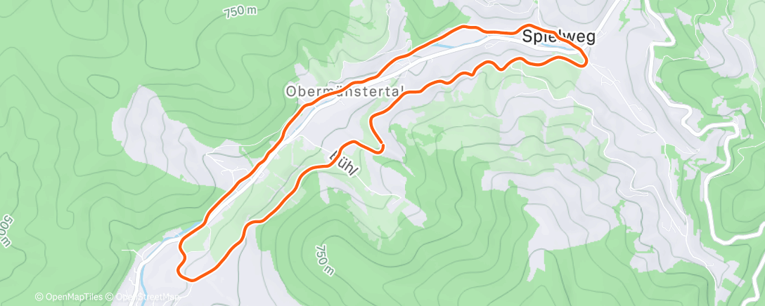 Map of the activity, Lauf am Nachmittag