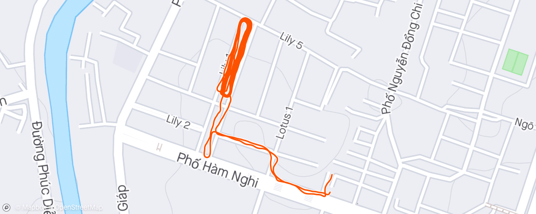 Map of the activity, Evening Run